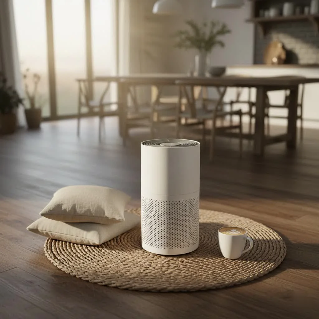 Modern air purifier cleaning indoor air