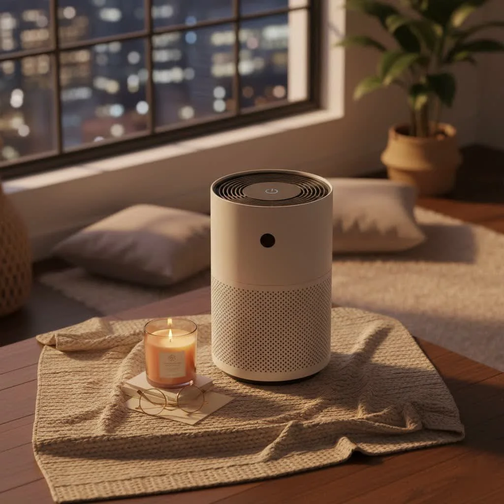 Mooka air purifier with a sleek design