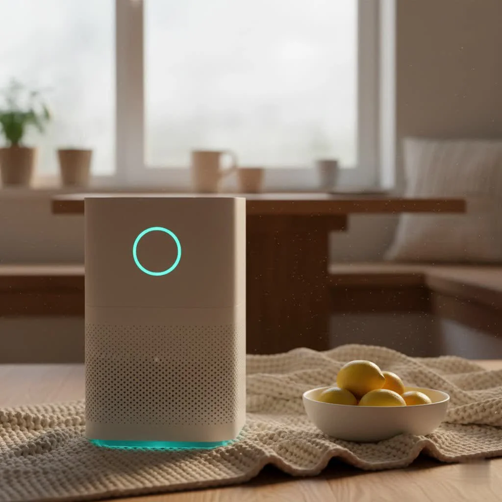 Air purifier effectively removing dust from a room