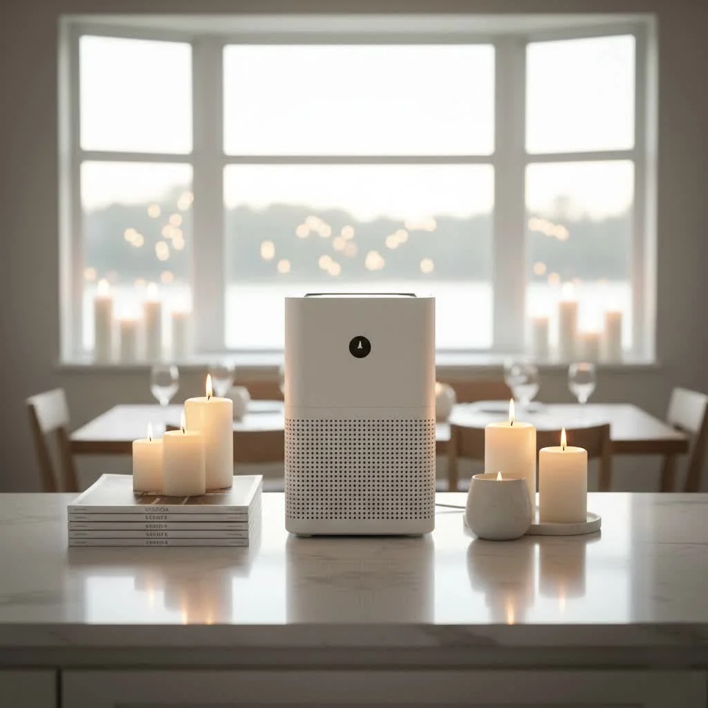 Air purifier effectively cleaning a room of dust mites